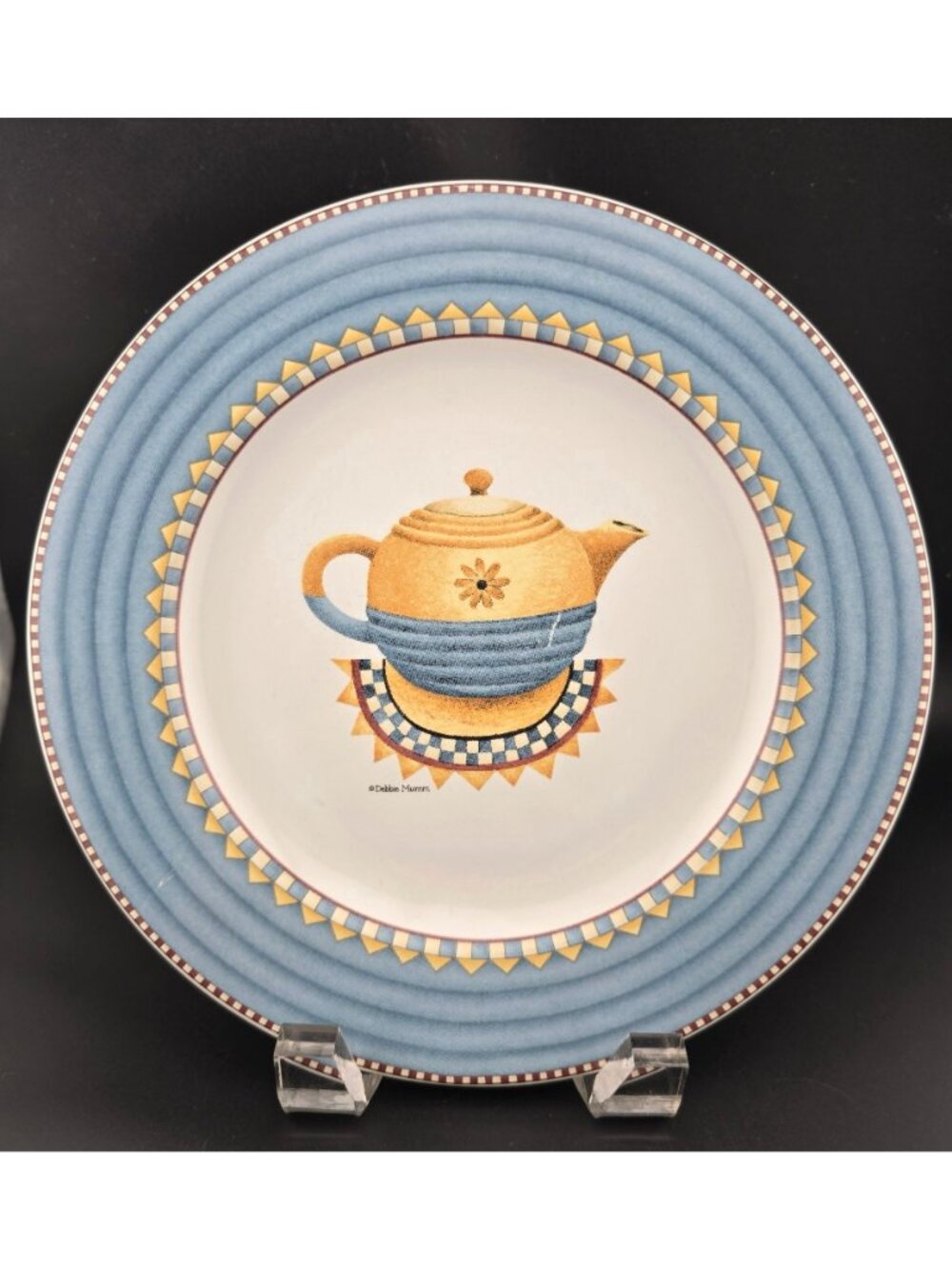 Vntg Debbie Mumm Country Kitchen (4) 8.25" Salad Plates Sakura READ - Picture 4 of 11
